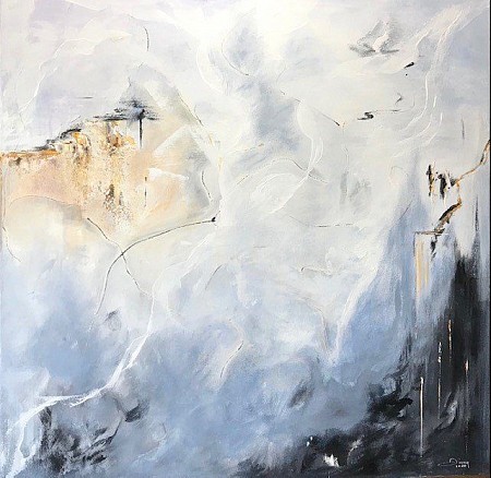 Between mountains and clouds geschilderd door Diney Berg