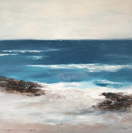 Secret beach geschilderd door Diney Berg