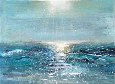 Sunset geschilderd door Diney Berg