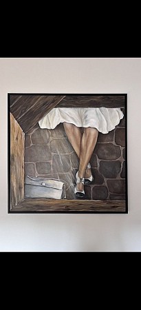 Waiting for my friend geschilderd door Imke de Vries