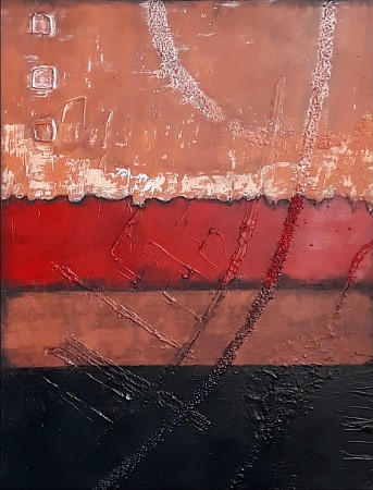 Other style, red-orange geschilderd door Judy Bakker
